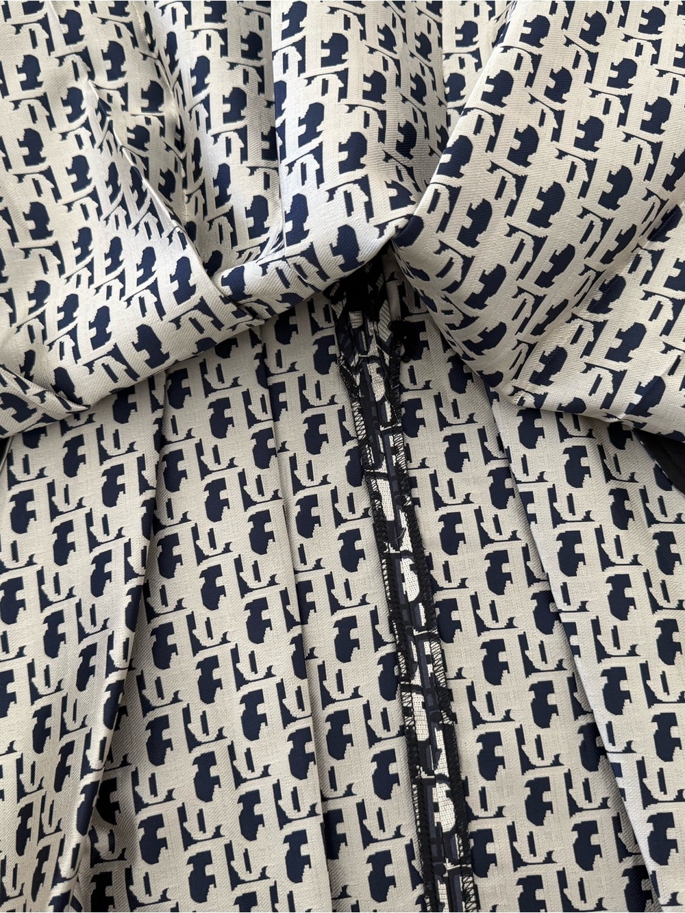 Dior logo print Navy and White Monogram Fit-and-Flare Dress - Picture 4 of 7